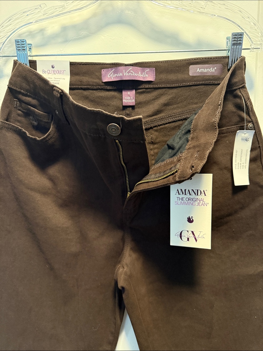 Gloria Vanderbilt Amanda Slimming Jeans in Brown
